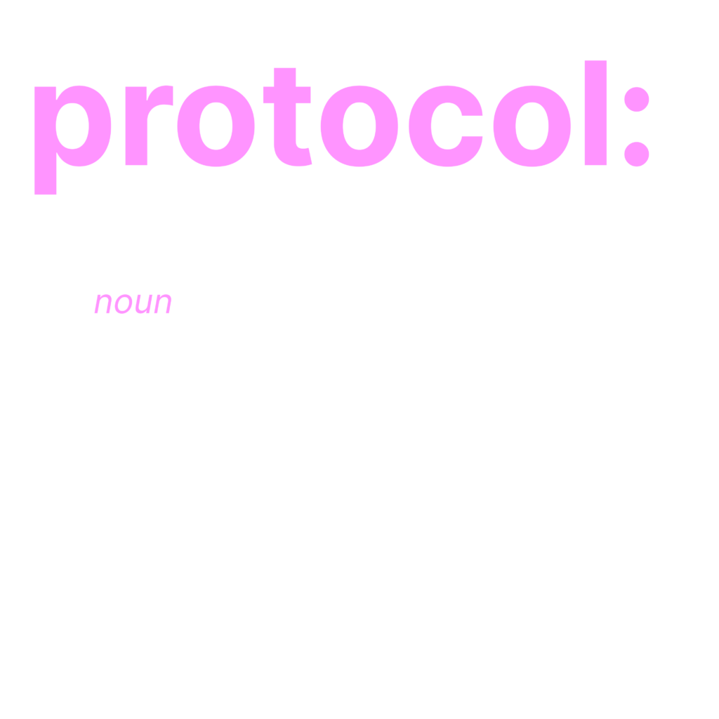 protocol: noun the correct structure for engaging a particular audience